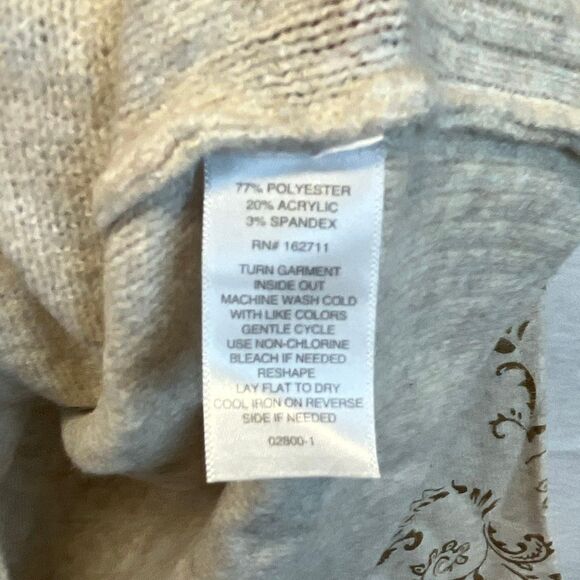 NWT LIZ CLAIBORNE Women’s Plus Sweater 3X Mock Neck Gold Scroll Pullover LS NEW - Picture 10 of 16